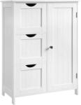 Brius Dulap baie 3 sertare raft reglabil usa mdf, 60x30x81 cm, design minimalist, alb (EZ-BBC49WT)