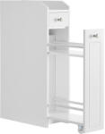 Brius Dulap baie ingust sertare roti depozitare mdf compact, 40x18x70 cm, design modern, alb (EZ-BBC847P31)