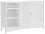 Brius Dulap lavoar baie 2 usi compartiment deschis rafturi reglabile, 90x30x60 cm, design modern, alb (EZ-BBC410P31)