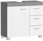 Brius Dulap baie lavoar, cu 3 sertare si 2 compartimente, MDF, 70x30x64 cm, alb si gri (EZ-BBK503T49V1)