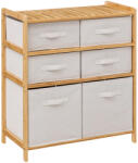 Brius Etajera dubla 5Five Tidy Box, 6 compartimente, 66x33x78 cm, natur (JJ-174905)