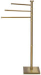 Brius Suport cuier prosoape 3 brate metalic montaj perete, 86 cm inaltime, design modern, auriu lucios (HG-0068)