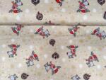 ActiveFabrics Lakástextil drapp alapon karácsonyi rénszarvas 150 cm széles