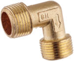 Racord unghiular 90° tip cot, pentru compresor, cu filet cilindric 3/8" BSPP (G 3/8) pentru cap cilindru compresor și țeavă de răcire / țeavă de disipare termică, lungime filet 10 mm (MKN-50)