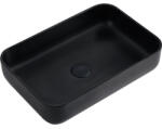 Cerano - Ora öntött márvány mosogató - pulton - matt fekete - 54x36 cm