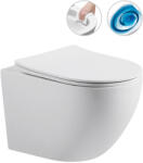 Cerano - fali WC Cesso, Vortex - Vortex öblítés + Slim/SoftClose ülőke - matt fehér - 49x36 cm (CER-476681)