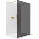 Cerano - Zuhanykabin Onyx Duo bal/jobb - 8 mm - négyzet alakú tartó - szálcsiszolt arany, grafitüveg - 130x200 cm