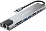 Powertech USB-C Stație de andocare cu HDMI 4K PD Ethernet Gri (PT-1536) (PT-1536)