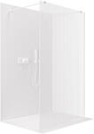 Cerano - Zuhanykabin Onyx Duo bal/jobb - 8 mm - négyzet alakú tartó - matt fehér, rovátkolt üveg - 80x200 cm