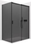 Cerano - Zuhanykabin Santoro B/J - 8 mm - matt fekete, grafitüveg - 160x90x195 cm - tolóajtó