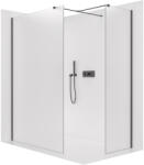 Cerano - Zuhanykabin Onyx TL/P - 8 mm - négyzet alakú tartó - matt fekete, matt üveg - 160x110x200 cm