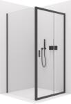 Cerano - Zuhanykabin Varone LINE B/J - 6 mm - matt fekete, átlátszó üveg - 120x70x195 cm - tolóajtó