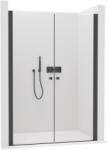 Cerano - 2-szárnyú zuhanyajtó Antelo B/J - 6 mm - matt fekete, átlátszó üveg - 160x190 cm