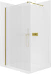 Cerano - Walk-in Onyx Cube bal/jobb zuhanykabin - 8 mm - négyzet alakú tartó - szálcsiszolt arany, rovátkolt üveg - 120x200 cm