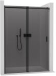 Cerano - Santoro B/J tolóajtó zuhanykabinhoz - 8 mm - matt fekete, grafitüveg - 160x195 cm