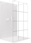 Cerano - Zuhanykabin Onyx Duo bal/jobb - 8 mm - kerek tartó - matt fehér, ipari üveg - 120x200 cm
