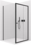 Cerano - Zuhanykabin Varone POINT B/J - 6 mm - matt fekete, átlátszó üveg - 140x90x195 cm - tolóajtó