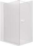 Cerano - Zuhanykabin Onyx kerek bal/jobb - 8 mm - kerek tartó - matt fehér, tejüveg - 150x200 cm