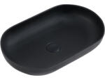 Cerano - Lyra öntött márvány mosdó - pulton - matt fekete - 54x34 cm