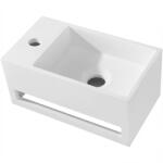 Cerano - Filo öntött márvány mosdó, fali bal oldali - matt fehér - 35, 5x20 cm