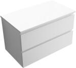 Cerano - Carole fürdőszobaszekrény mosdólappal - 18 mm - matt fehér - 101x49, 8x46, 5 cm