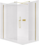Cerano - Walk-in Onyx TL/P zuhanykabin - 8 mm - négyzet alakú tartó - szálcsiszolt arany, rovátkolt üveg - 110x90x200 cm