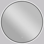 Cerano - LED-es fürdőszobai tükör Velo, fém kerettel - matt fekete - Ø 80 cm