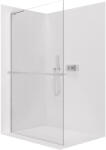Cerano - Zuhanykabin Onyx L-bal oldali merevítő - 8 mm + polc/törölközőtartó - króm, átlátszó üveg - 50x200 cm