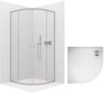 Cerano - Zuhany sarok Orso L/P 5 mm - króm + CERANO - Zuhanytálca Piato - fehér fényes - 100x100 cm