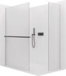 Cerano - Walk-in Crystal TL/P zuhanyfal - 8 mm - merevítő nélküli rendszer + törölközőtartó polc/tartó - matt fekete, matt üveg - 110x70x200 cm