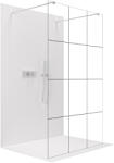 Cerano - Zuhanykabin Onyx Duo bal/jobb - 8 mm - négyzet alakú tartó - króm, ipari üveg - 140x200 cm