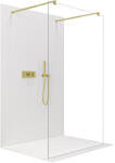 Cerano - Zuhanykabin Onyx Duo bal/jobb - 8 mm - kerek tartó - szálcsiszolt arany, átlátszó üveg - 110x200 cm