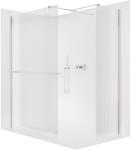 Cerano - Zuhanykabin Onyx TL/P - 8 mm - négyzet alakú tartó + polc/törölközőtartó - króm, rovátkolt üveg - 100x60x200 cm