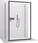 Cerano - Háromfalú zuhanykabin Varone POINT UL/P - 6 mm - matt fekete, átlátszó üveg - 100x70x195 cm - tolóajtó