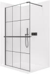 Cerano - Walk-in Onyx Cube bal/jobb zuhanykabin - 8 mm + polc/törölközőtartó - négyzet alakú tartó - matt fekete, ipari üveg - 90x200 cm