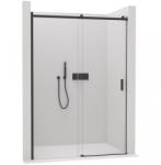 Cerano - Santoro bal/jobb oldali tolóajtó zuhanykabinhoz - 8 mm - matt fekete, átlátszó üveg - 110x195 cm