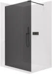 Cerano - Zuhanykabin Onyx Cube bal/jobb - 8 mm - négyzet alakú tartó - matt fekete, grafitüveg - 140x200 cm