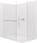 Cerano - Walk-in Crystal TL/P zuhanykabin - 8 mm - merevítő nélküli rendszer + törölközőtartó polc/tartó - króm, átlátszó üveg - 130x50x200 cm