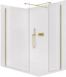Cerano - Zuhanykabin Onyx TL/P - 8 mm - négyzet alakú tartó - szálcsiszolt arany, átlátszó üveg - 160x40x200 cm
