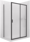 Cerano - Zuhanykabin Varone LINE B/J - 6 mm - matt fekete, matt üveg - 130x100 cm - tolóajtó