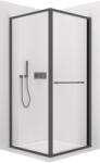 Cerano - Versaro B/J zuhanykabin - 6 mm - matt fekete, átlátszó üveg - 100x100 cm - kihúzható