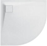 Cerano - Quarto negyedkör alakú zuhanytálca - SMC/ásványi kompozit - strukturált fehér matt - 90x90x3 cm