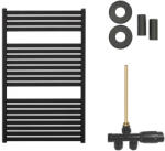Cerano - Vincenzo fürdőszobai radiátor szett - központi fűtés - oldalsó egypontos csatlakozás - 400W - matt fekete - 970x600 mm