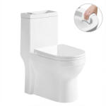 Cerano - WC kombináció Hygisink mosdóval, perem nélküli szegély + UF ülőke - alsó/hátsó lefolyó - fényes fehér - 71, 5x36 cm