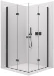 Cerano - Zuhanykabin Volpe Duo B/J - 6 mm - matt fekete, átlátszó üveg - 80x60x190 cm - összecsukható