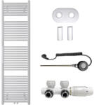 Cerano - Lincoln fürdőszobai radiátor szett - kombinált fűtéssel, wifi rúddal - központi csatlakozással 50 mm - 559W - fényes fehér - 1800x500 mm