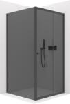 Cerano - Zuhanykabin Varone POINT B/J - 6 mm - matt fekete, grafitüveg - 110x100x195 cm - tolóajtó