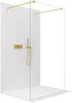 Cerano - Zuhanykabin Onyx Duo bal/jobb - 8 mm - négyzet alakú tartó - szálcsiszolt arany, átlátszó üveg - 80x200 cm