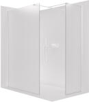 Cerano - Zuhanykabin Onyx TL/P - 8 mm - négyzet alakú tartó - matt fehér, tejüveg - 100x80x200 cm