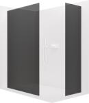 Cerano - Walk-in Crystal TL/P zuhanyfal - 8 mm - merevítő nélküli rendszer - matt fehér, grafitüveg - 130x110x200 cm